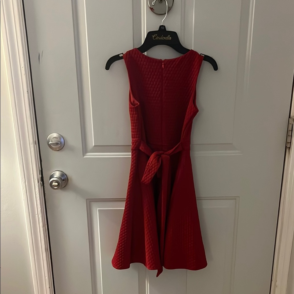 Sugar Plum Red Sleeveless Dress with Embellished Neckline - Picture 3 of 3
